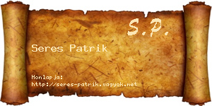 Seres Patrik névjegykártya